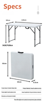 Table pliante rectangulaire en plastique HDPE blanc robuste de 4, 6 et 8 pieds pour fêtes, événements, pique-niques et utilisation en extérieur – Vente en gros