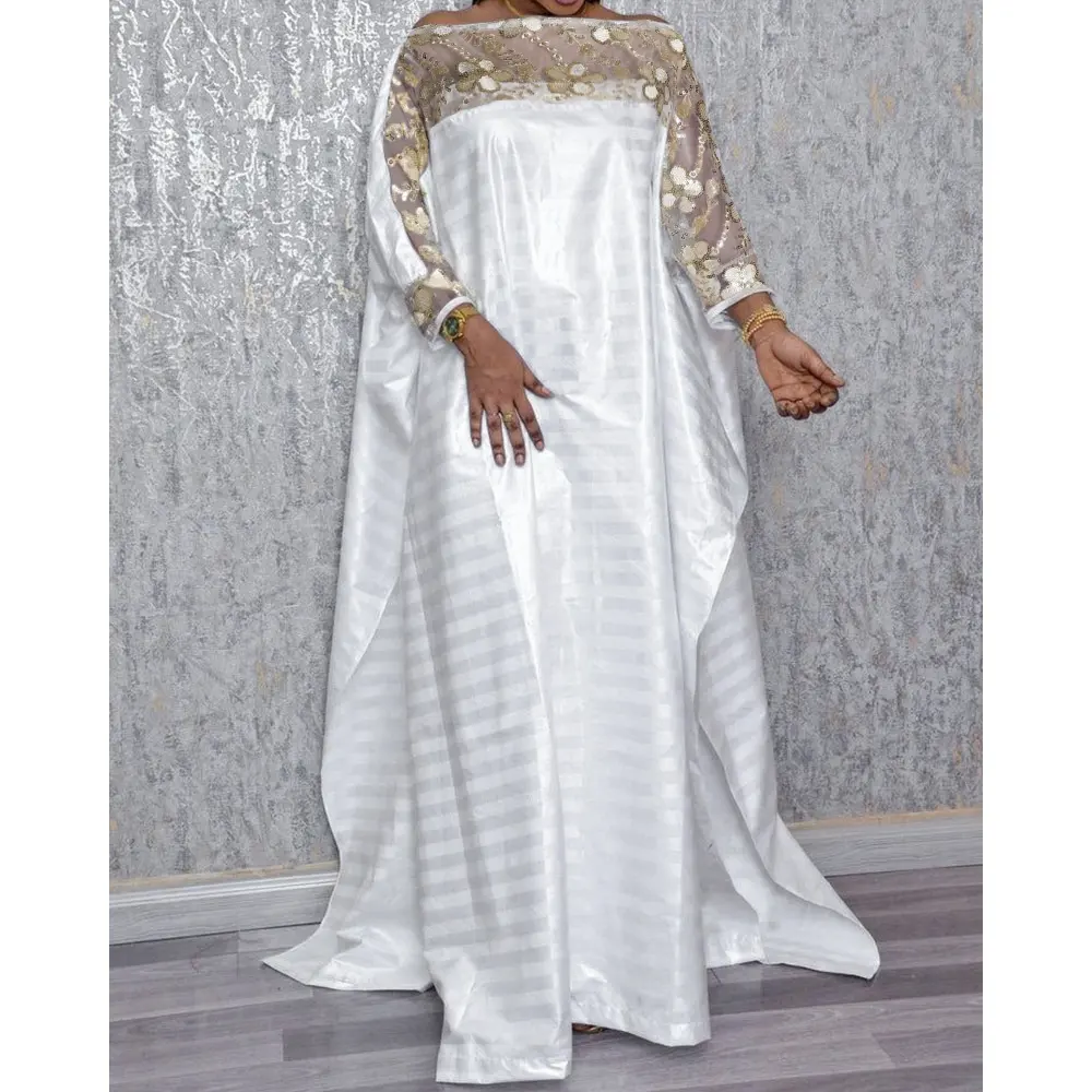 2023 Summer White African Boubou Women Plus Size Maxi Dress Muslim Kaftan South Africa Luxury Long Dresses Ankara Dashiki Robes