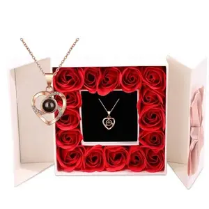 Niseven Hot Sale Valentijnscadeaus Voor Haar Bewaard Gebleven Rode Roos Geschenken Vrouwen Bewaard Echte Rode Roos Met Ik Hou Van Je Ketting