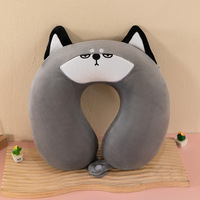 Oreiller de cou en forme de U à livraison rapide multicolore et mignon, protège-cou pour la sieste, oreiller de voyage en coton à mémoire d'avion.