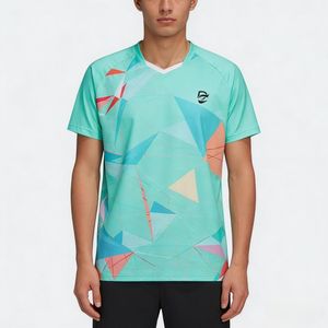 T-shirt de sport à manches courtes unisexe en polyester respirant à séchage rapide, personnalisable avec logo, pour badminton et tennis - Product Image 3