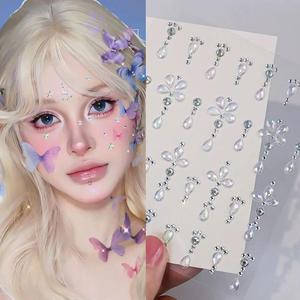 3D Rhinestone cara joyería temporal <span class=keywords><strong>tatuaje</strong></span> pegatina autoadhesivo cristal <span class=keywords><strong>diamante</strong></span> para maquillaje <span class=keywords><strong>de</strong></span> ojos suministros para fiestas - Product Image 4