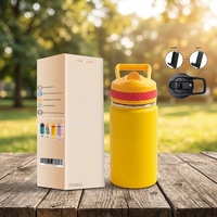 Bouteille d'eau isotherme en acier inoxydable à double paroi de 12 oz, avec couvercle en silicone anti-fuite, personnalisable avec logo JH016, pour le sport, en gros