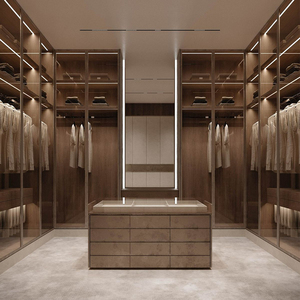 Modern Brown Gloss Design Sliding Door <strong>Wardrobe</strong> <strong>Set</strong> One <strong>Piece</strong> Closet Column Mirror for Bedroom Furniture Living Room - Product Image 2