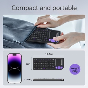 Compact <b>Wireless</b> Keyboard Metal Aluminum Alloy 2.4G Dual Mode RGB Backlit Touchpad Trackpad For Laptop Tablet <b>PC</b> Phone - Product Image 5