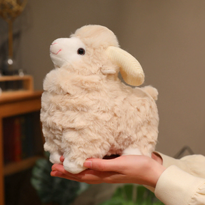 Adorable Peluche Mouton de Simulation, Poupée Agneau en Velours de Laine d'Alpaga, Rembourrée en Coton PP, Coussin de Lit - Product Image 5