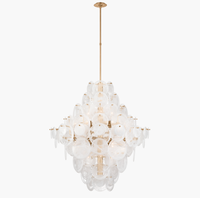 Lustre suspendu décoratif de luxe nordique pour villa, style simple, verre soufflé blanc Murano, lustres transparents