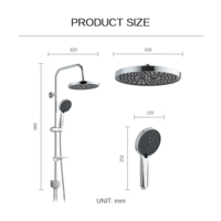 Colonne de douche murale chromée de haute qualité avec système de douche à effet pluie haute pression et douchette à main, barre coulissante – Offre Spéciale