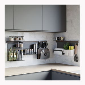 2025年卸売DIY壁掛けキッチン棚吊り下げ鍋ラック調理器具収納ラック調味料収納ホルダー - Product Image 2