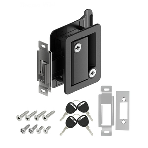 Loquet de <span class=keywords><strong>porte</strong></span> extérieure chromé en alliage de zinc noir pour <span class=keywords><strong>camping</strong></span>-<span class=keywords><strong>car</strong></span>, caravane, VR avec pêne dormant à palette - Product Image 1