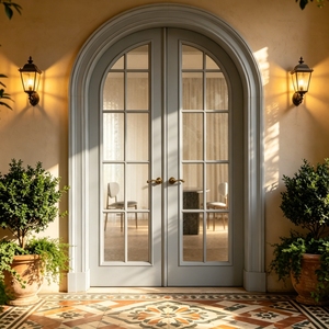 Porte française en aluminium durable de haute qualité, style européen moderne, Alufront NFRC AS2047, pour allée de jardin - Product Image 1