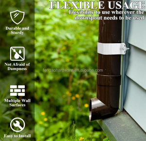 Sangle de fixation robuste en aluminium <span class=keywords><strong>pour</strong></span> <span class=keywords><strong>gouttière</strong></span> et tuyau de descente, installation facile, <span class=keywords><strong>pour</strong></span> système de drainage de toiture - Product Image 4