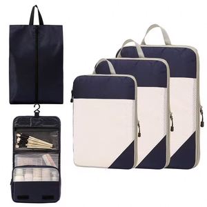 5-Piece Compression Foldable Travel <b>Storage</b> <b>Bags</b>-Polyester Durable Large Capacity Portable Zipper Closure Custom Logo Option - Product Image 5