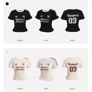 Custom <b>Y2K</b> Retro American Sport Number Graphic Print Sexy Oversized Soccer Tee Crop Jersey Retro Letter Print Football T <b>Shirts</b> - Product Image 5