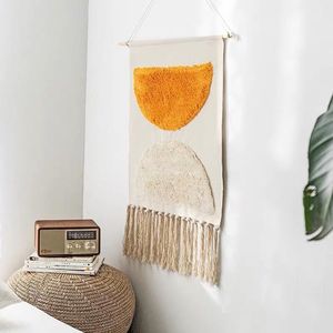 Bohème <span class=keywords><strong>Vintage</strong></span> esthétique macramé coton gland à la main tenture murale <span class=keywords><strong>tapisserie</strong></span> pour la maison salon Boho décor Art décoration - Product Image 1