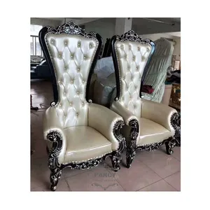 Wedding Suppliers White Royal Banquet Chairs White Throne Chairs Commercial Furniture King Queen Bride Groom