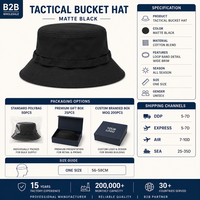 Sombrero Táctico Personalizado con Logotipo, Banda Elástica, Secado Rápido, Nailon, para Pesca y Senderismo al Aire Libre, Unisex, Ala Ancha, Bordado, Venta al Por Mayor, OEM