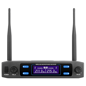 Supersonic Dual Channel <b>Wireless</b> <b>Microphone</b> VHF 211.3-215.3MHz Stage <b>System</b> With Screen - Product Image 3