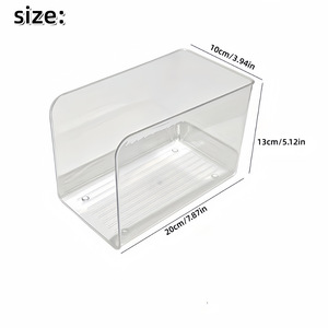 Étagère transparente en acrylique, support de bureau, boîte de rangement de documents pour livres, papeterie, 20 cm x 20 cm, une couche - Product Image 5
