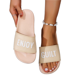 Happyslide diseñador personalizado <span class=keywords><strong>piel</strong></span> rosa Slider diapositivas nueva llegada bajo MOQ goma mujer Hotel casa zapatilla <span class=keywords><strong>sandalias</strong></span> hombres señoras - Product Image 1