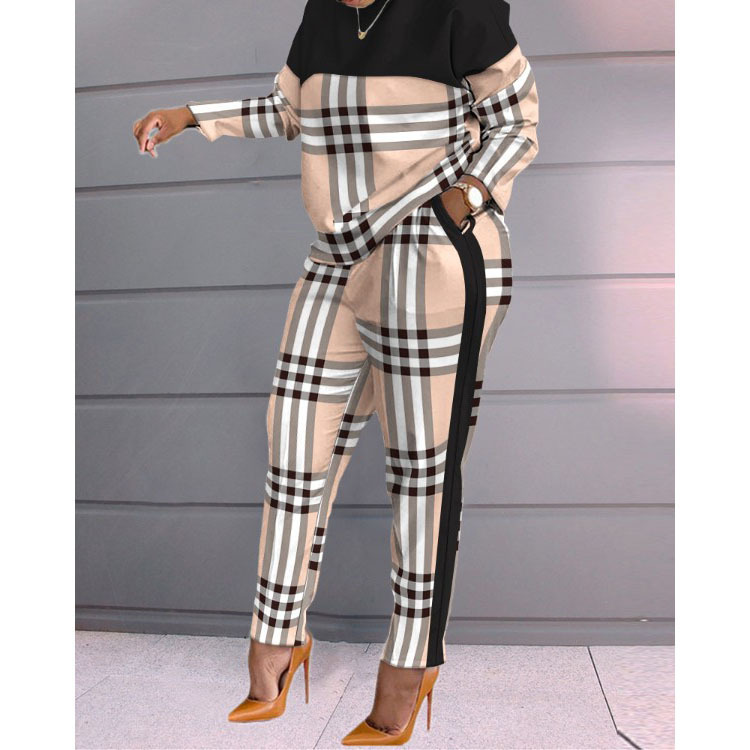 Plaid kaki