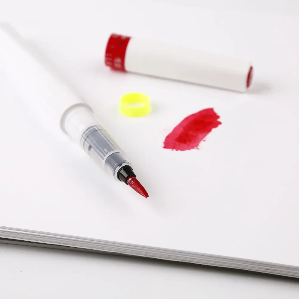 Üstün 12/ 24 renkler Glitter fırça kalem yazma boyama için japon naylon parlaklık su bazlı mürekkep