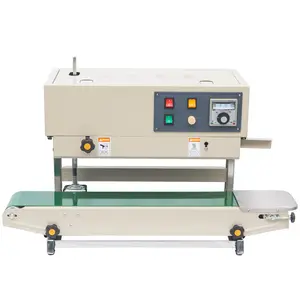 FR-900V Continuous Vertical Band Sealer Bags Sealing Machine with Steel Wheel Date Printing