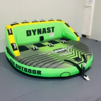 Bouée gonflable flottante pour 4 personnes avec corde de remorquage pour sports nautiques
