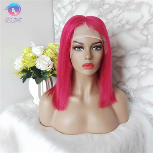 Campioni di pizzo gratuito 10 pollici capelli brasiliani Bob capelli umani <span class=keywords><strong>parrucca</strong></span> <span class=keywords><strong>blu</strong></span> lungo marrone chiaro pizzo biondo <span class=keywords><strong>parrucca</strong></span> anteriore - Product Image 2