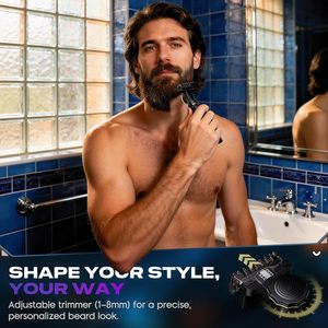 Afeitadora Eléctrica IPX7 One Blade para Cara y Cuerpo, Recortadora de Barba y Depiladora, Maquinilla de Afeitar Recargable para Uso en Seco y Húmedo, Recortadora de Vello Nasal y de Cejas - Product Image 6