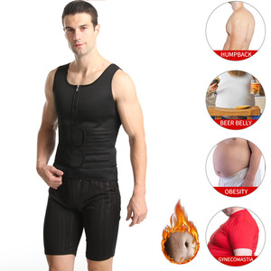 Gilet de sudation pour homme, gaine amincissante à double compression pour l'entraînement, soutien dorsal, pour la gym et le fitness, favorisant la transpiration - Product Image 3
