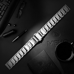 Bracelet de montre en acier inoxydable argenté, style milanais, bracelet de remplacement pour un usage professionnel et décontracté - Product Image 1