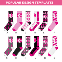Chaussettes personnalisées pour la sensibilisation au cancer du sein, chaussettes à ruban rose, chaussettes personnalisées avec logo pour la lutte contre le cancer du sein pour femmes