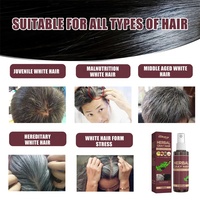 Sérum de Restauration Capillaire au Gingembre et Ganoderma, Traitement Anti-Cheveux Gris en Spray, Huile Restauratrice de Couleur pour Barbe Blanche, Sourcils et Moustache
