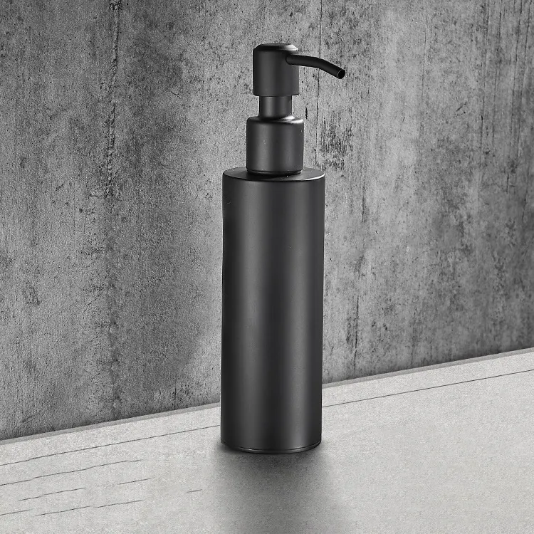 壁掛け式または自立型シャワーアクセサリーブラックローションシャンプー304ステンレス鋼金属石鹸ディスペンサー