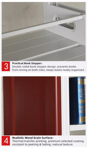 Modern Multi-Purpose Metal Shelving Unit | Versatile Double-Sided Access for Home School Commercial <b>Library</b> <b>Book</b> Storage | 4 - Product Image 3