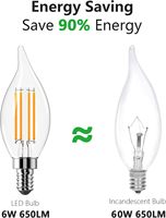 Ampoule LED E14 pour lustre, type C35, 2700K, blanc chaud, verre, filament Edison, globe lumineux, AC220V