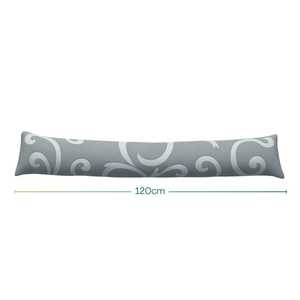 Paraspifferi 120 cm Lungo in Tessuto di Cotone Grigio con Motivo Damascato per Porte e Finestre - Product Image 2