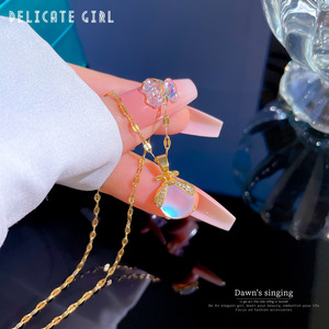 <span class=keywords><strong>Collana</strong></span> Vintage Aurora con <span class=keywords><strong>Coccinella</strong></span> per Donne, Oro Vero con Micro Incastonature di Perline a Fiore, Accessorio Trendy per la Clavicola - Product Image 6