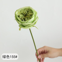 Rose artificielle RK341 de haute qualité, toucher réel, en soie et latex, blanche et rose, David Austin, pour décoration de mariage et de fête