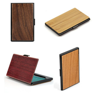 Porte-cartes de visite en bois massif fait main de luxe personnalisé, impression typographique, taille standard, conception OEM, 100 % <span class=keywords><strong>cadeau</strong></span> - Product Image 5
