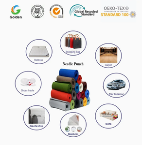 Feutre non tissé aiguilleté en PET couleur or personnalisé pour sacs de rangement et sacs d'école, tissu non tissé résistant au vieillissement - Product Image 2