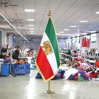 Drapeaux de bureau de qualité supérieure, 2 m, décoration nationale, poteaux télescopiques dorés ou argentés, avec impression personnalisée de votre logo