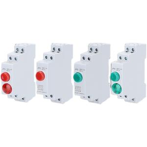 <span class=keywords><strong>Interruptor</strong></span> pulsador modular de carril DIN rojo verde <span class=keywords><strong>220V</strong></span> 24VAC/DC luces <span class=keywords><strong>piloto</strong></span> <span class=keywords><strong>luz</strong></span> indicadora de botón de encendido - Product Image 2
