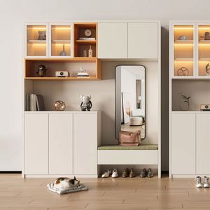 Contemporary Modern Design Wood Panel <b>Shoe</b> Cabinet for Home Bedroom Dining Living Room or School Furniture - Product Image 1