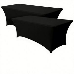 Rectangular Spandex Tablecloth Folding <b>Tables</b> Stretchy Wrinkle Resistant <b>Outdoor</b> Use Wedding Party Gathering - Product Image 2
