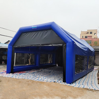 Tente de pulvérisation gonflable portable personnalisée, étanche à l'air, bleue, tente de garage gonflable pour lavage de voiture