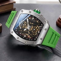 Montre squelette automatique mécanique ONOLA 3828 pour homme, montre-bracelet tendance, résistante à l'eau