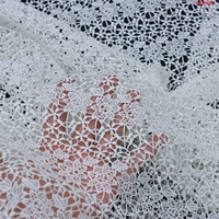 Tissu en dentelle guipure soluble dans l'eau, motif floral, 100% polyester, broderie textile