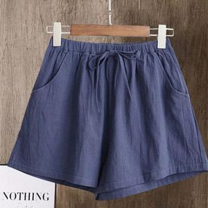 <span class=keywords><strong>Pantaloncini</strong></span> Casual estivi da <span class=keywords><strong>donna</strong></span> comodi pantaloni di <span class=keywords><strong>lino</strong></span> in cotone pantaloni corti moda <span class=keywords><strong>donna</strong></span> con tasche solide - Product Image 5